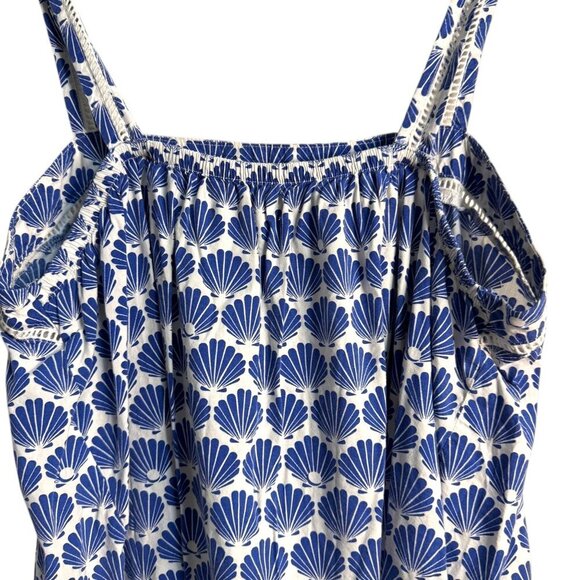 Kate Spade Blue Shell Print Sleeveless Cotton Tank Top Women’s Size L - Picture 6 of 6